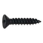 MIDWEST FASTENER Wood Screw, #6, 3/4 in, Black Phosphate Steel Flat Head Phillips Drive, 100 PK 02629